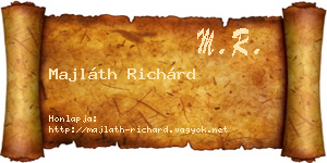 Majláth Richárd névjegykártya